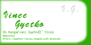 vince gyetko business card